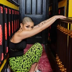 SOURPUSS BATTY LEOPARD KNIT CAPRIS