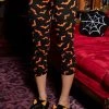 What's New SOURPUSS ORANGE LUNA BATS KNIT CAPRIS
