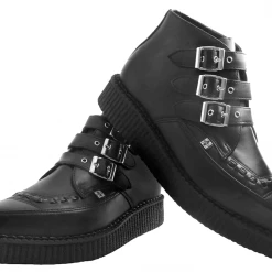 T.U.K. TUKSKIN 3 BUCKLE POINTED CREEPER BOOTS