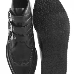 T.U.K. TUKSKIN 3 BUCKLE POINTED CREEPER BOOTS