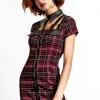 Apparel KILLSTAR ALL ATTITUDE CUT-OUT DRESS BLOOD TARTAN 2 Apparel KILLSTAR ALL ATTITUDE CUT-OUT DRESS BLOOD TARTAN