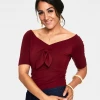 VOODOO VIXEN ANIKA BOW TOP BURGUNDY