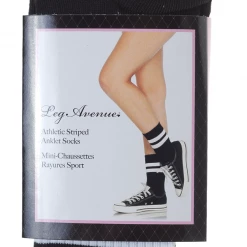 None ATHLETIC STRIPED ANKLE SOCKS BLK/WHT Accessories