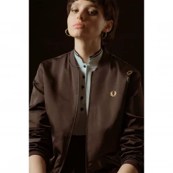 FRED PERRY AMY WINEHOUSE SATIN BOMBER JACKET BLACK What's New