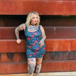 What's New SOURPUSS BARBED WIRE LOVE TANK DRESS