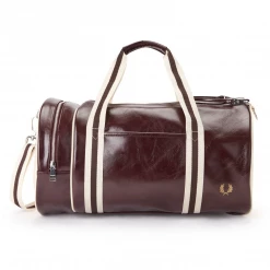 FRED PERRY CLASSIC BARREL BAG PORT/ECRU Accessories