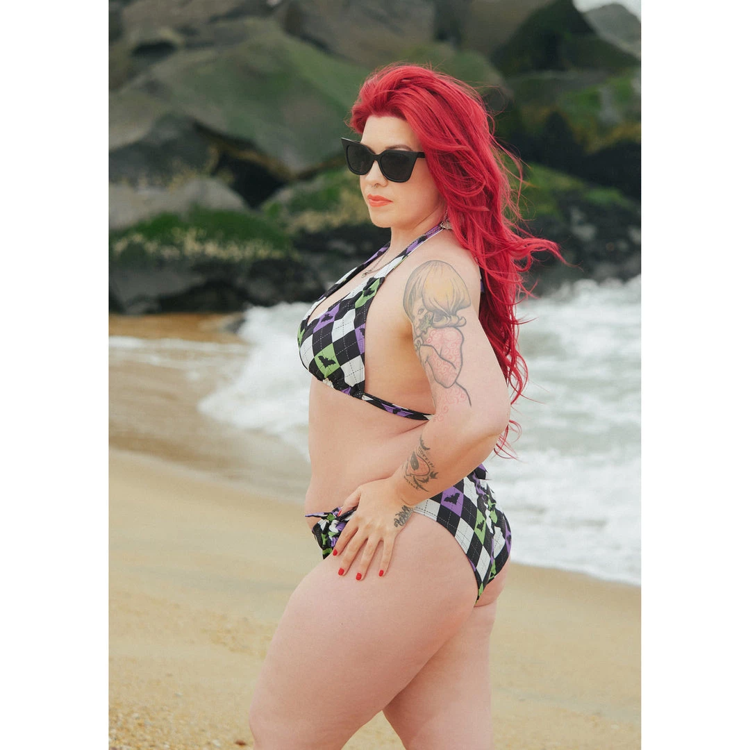 SOURPUSS BAT ARGYLE SCRUNCH BIKINI 3 SOURPUSS BAT ARGYLE SCRUNCH BIKINI