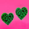 What's New SOURPUSS BATTY LEOPARD ACRYLIC EARRINGS GREEN