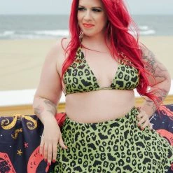 What's New SOURPUSS BATTY LEOPARD SWIM SKIRT