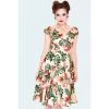 Apparel VOODOO VIXEN BETSY TROPICAL FLAMINGO OFF-SHOULDER SWING DRESS