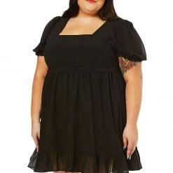 SOURPUSS CREAM PUFF DRESS BLACK Shop Sour+Plus