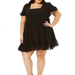 SOURPUSS CREAM PUFF DRESS BLACK Shop Sour+Plus