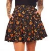SOURPUSS CLASSIC HALLOWEEN SKATER SKIRT BLACK 1 SOURPUSS CLASSIC HALLOWEEN SKATER SKIRT BLACK