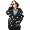 Shop Sour+Plus UNIQUE VINTAGE BLACK & CAT PRINT ASPEN CARDIGAN