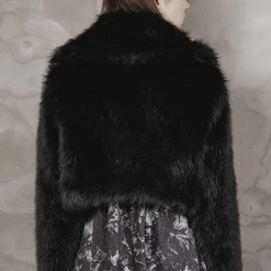 PunkRave Apparel PUNK RAVE FAUX FUR SHORT COAT