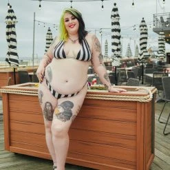 SOURPUSS STRIPES BLACK/WHITE SCRUNCH BIKINI What's New 7 SOURPUSS STRIPES BLACK/WHITE SCRUNCH BIKINI What's New