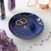 None CERAMIC BLUE CRESCENT MOON TRINKET DISH