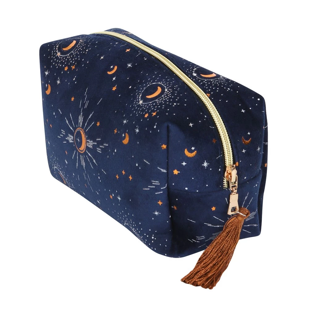 None Lifestyle BLUE CRESCENT MOON TASSELED MAKE UP BAG 4 None Lifestyle BLUE CRESCENT MOON TASSELED MAKE UP BAG