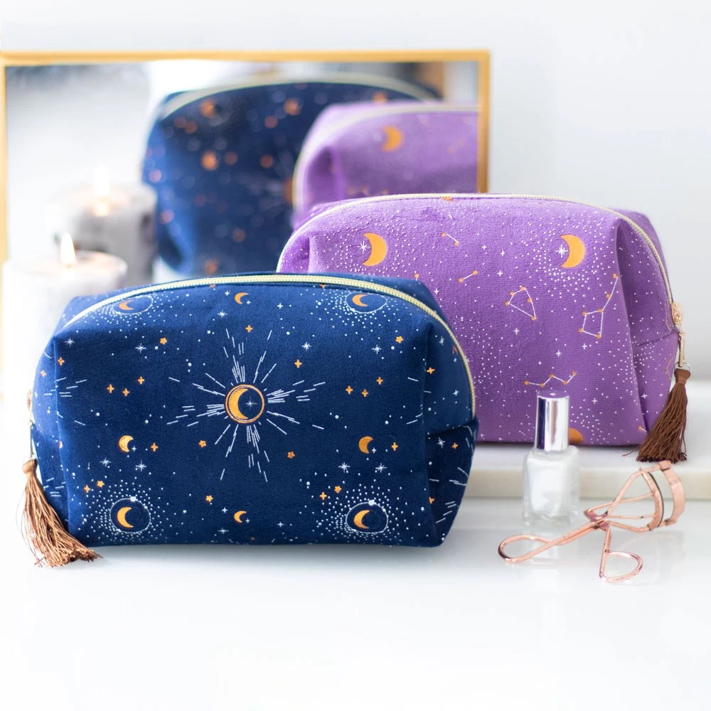 None Lifestyle BLUE CRESCENT MOON TASSELED MAKE UP BAG 5 None Lifestyle BLUE CRESCENT MOON TASSELED MAKE UP BAG