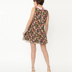 SMAK PARLOUR BROWN & PINK TULIP PRINT MINI DRESS What's New 10 SMAK PARLOUR BROWN & PINK TULIP PRINT MINI DRESS What's New