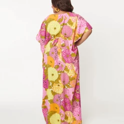 UNIQUE VINTAGE FLORAL PRINT BURTON CAFTAN DRESS