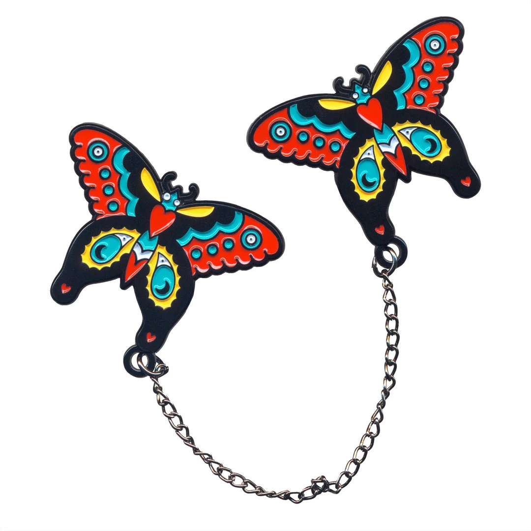 Shop Sourpuss SOURPUSS BUTTERFLY ENAMEL PIN SET 3 Shop Sourpuss SOURPUSS BUTTERFLY ENAMEL PIN SET
