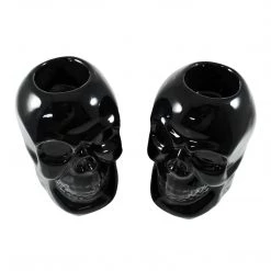 Haunted Homewares SOURPUSS SKULL CANDLESTICK HOLDERS BLACK 11 Haunted Homewares SOURPUSS SKULL CANDLESTICK HOLDERS BLACK