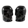 Haunted Homewares SOURPUSS SKULL CANDLESTICK HOLDERS BLACK