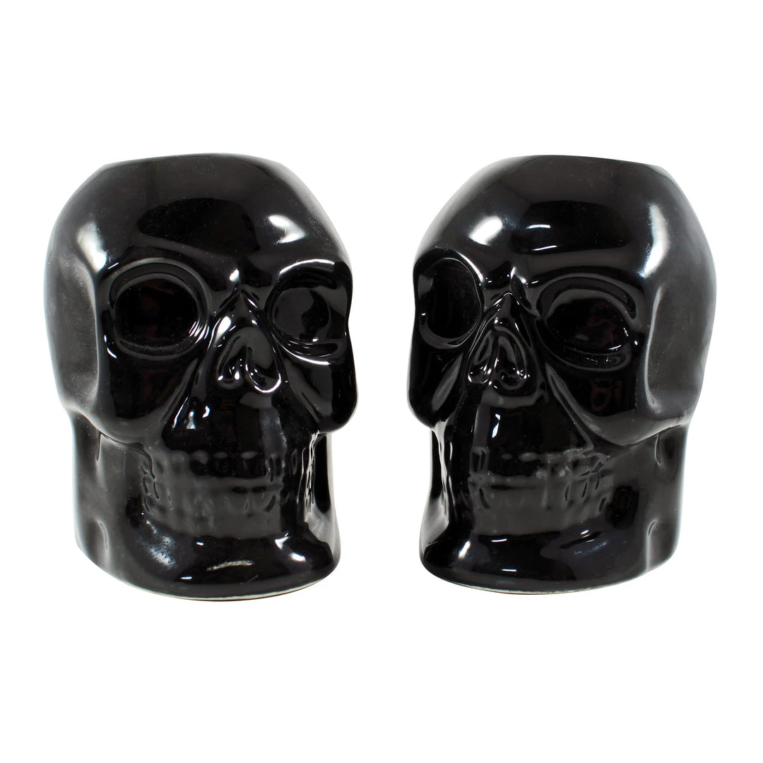 Haunted Homewares SOURPUSS SKULL CANDLESTICK HOLDERS BLACK 3 Haunted Homewares SOURPUSS SKULL CANDLESTICK HOLDERS BLACK