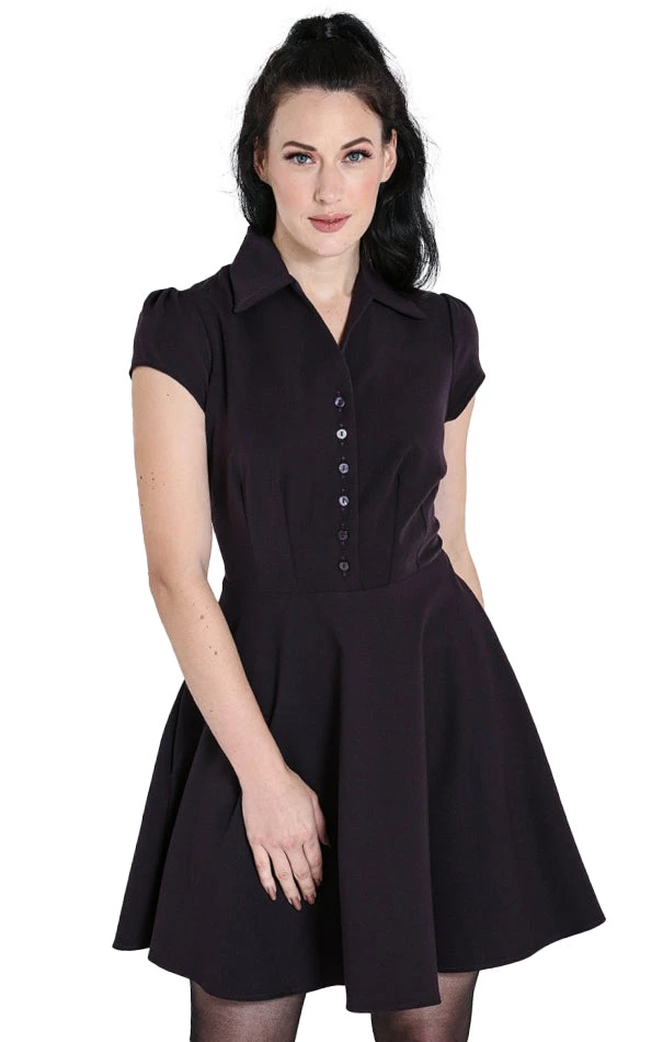 HELL BUNNY CARLIE MINI DRESS PURPLE 6 HELL BUNNY CARLIE MINI DRESS PURPLE