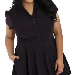 HELL BUNNY CARLIE MINI DRESS PURPLE