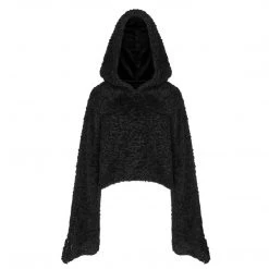 PunkRave PUNK RAVE CAT PAW FLUFFY HOODED PULLOVER Hoodies & Sweatshirts