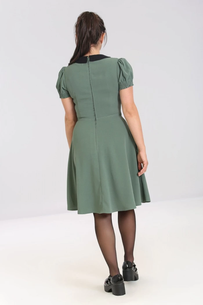 Shop Sour+Plus HELL BUNNY CATHERINE MID DRESS GREEN 6 Shop Sour+Plus HELL BUNNY CATHERINE MID DRESS GREEN