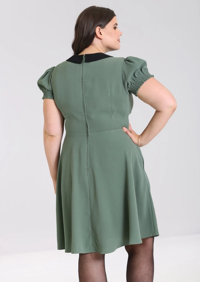 Shop Sour+Plus HELL BUNNY CATHERINE MID DRESS GREEN 9 Shop Sour+Plus HELL BUNNY CATHERINE MID DRESS GREEN