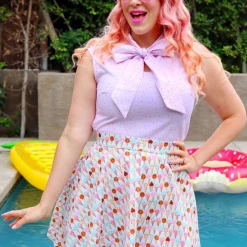 RETROLICIOUS COTTON CANDY CELEBRATE BOW TOP