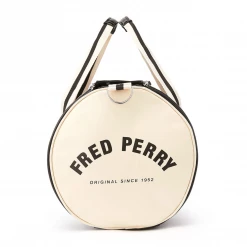 FRED PERRY CLASSIC BARREL BAG BLACK/ECRU