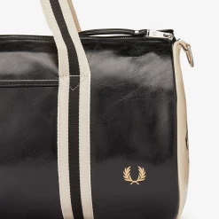 FRED PERRY CLASSIC BARREL BAG BLACK/ECRU