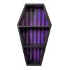 Haunted Homewares SOURPUSS STRIPED COFFIN SHELF BLACK/PURPLE