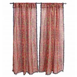 Haunted Homewares SOURPUSS PINK LEOPARD WINDOW CURTAINS