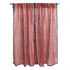 Haunted Homewares SOURPUSS PINK LEOPARD WINDOW CURTAINS
