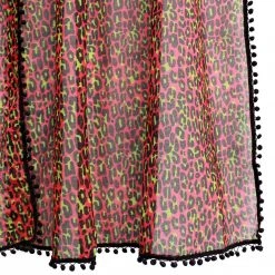 Haunted Homewares SOURPUSS PINK LEOPARD WINDOW CURTAINS