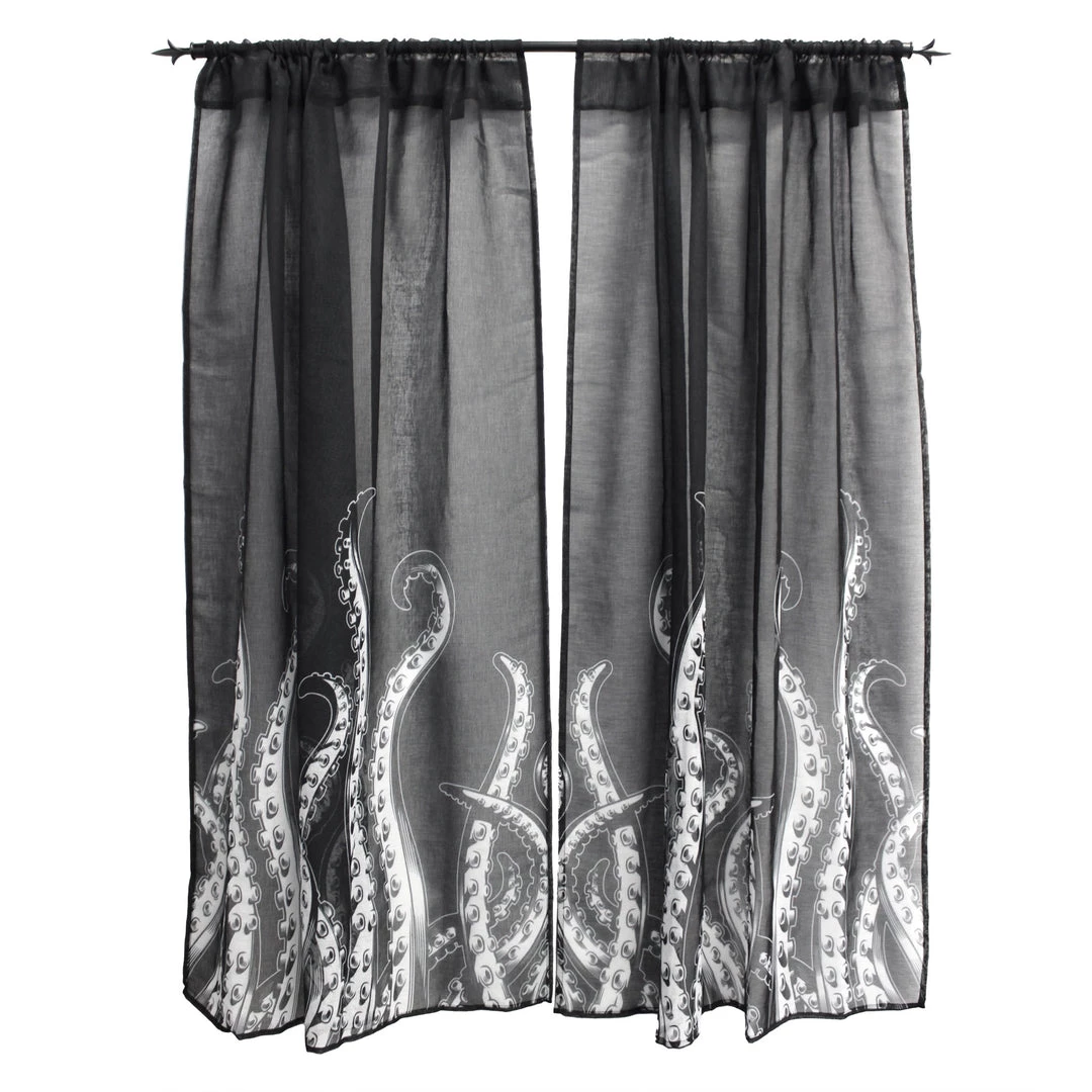 SOURPUSS TENTACLES WINDOW CURTAINS 4 SOURPUSS TENTACLES WINDOW CURTAINS