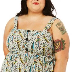 SOURPUSS DAGGERS GAUZY DRESS