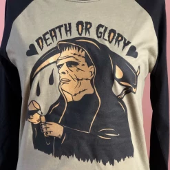 MISS LADYBUG DEATH OR GLORY RAGLAN UNISEX TEE Apparel