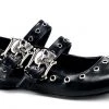 DEMONIA SKULLED MARY JANE FLATS Footwear