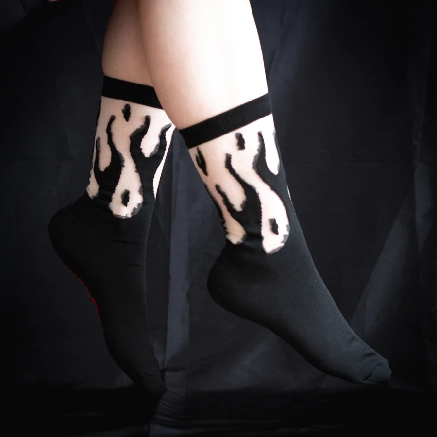 What's New ECTOGASM SHEER FLAME SOCKS BLACK 4 What's New ECTOGASM SHEER FLAME SOCKS BLACK