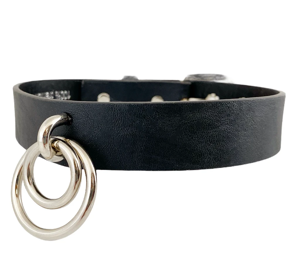 None DOUBLE RING LEATHER CHOKER 4 None DOUBLE RING LEATHER CHOKER
