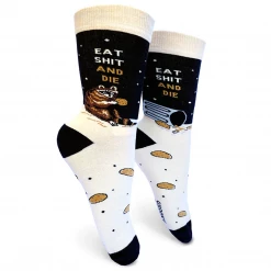 Groovy Things Co. GROOVY THINGS CO EAT SH*T & DIE WOMENS CREW SOCKS Accessories
