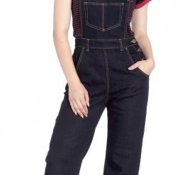 HELL BUNNY ELLY MAY DENIM DUNGAREE NAVY Shop Sour+Plus