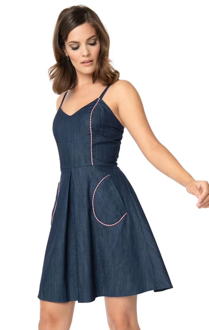 SMAK PARLOUR DENIM ETERNAL OPTIMIST FLARE DRESS Apparel 4 SMAK PARLOUR DENIM ETERNAL OPTIMIST FLARE DRESS Apparel